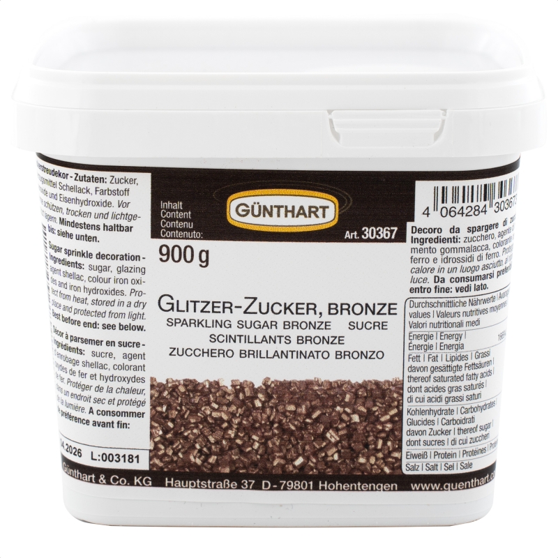 Günthart Glitzer Zucker Bronze in 900 g Eimer 