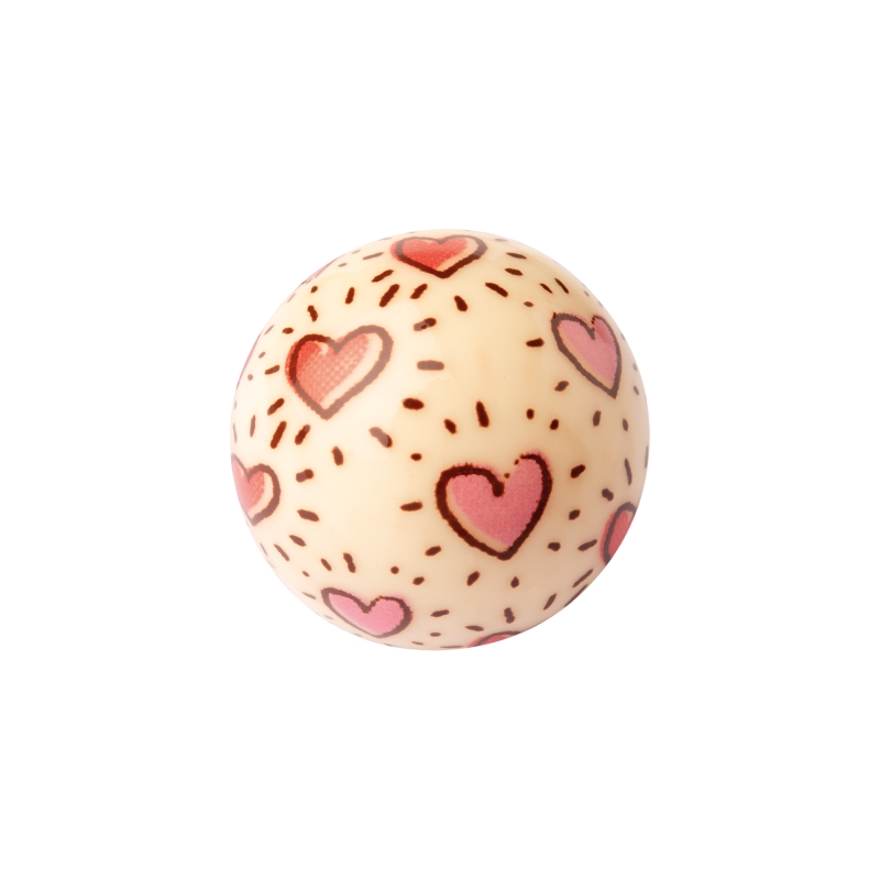 Günthart 40 Stück Schokoladen Hohlkugel 3D Herzen weiße Schokolade rosa weiß Schokolade für Torten Kuchen Muffins Desserts 
