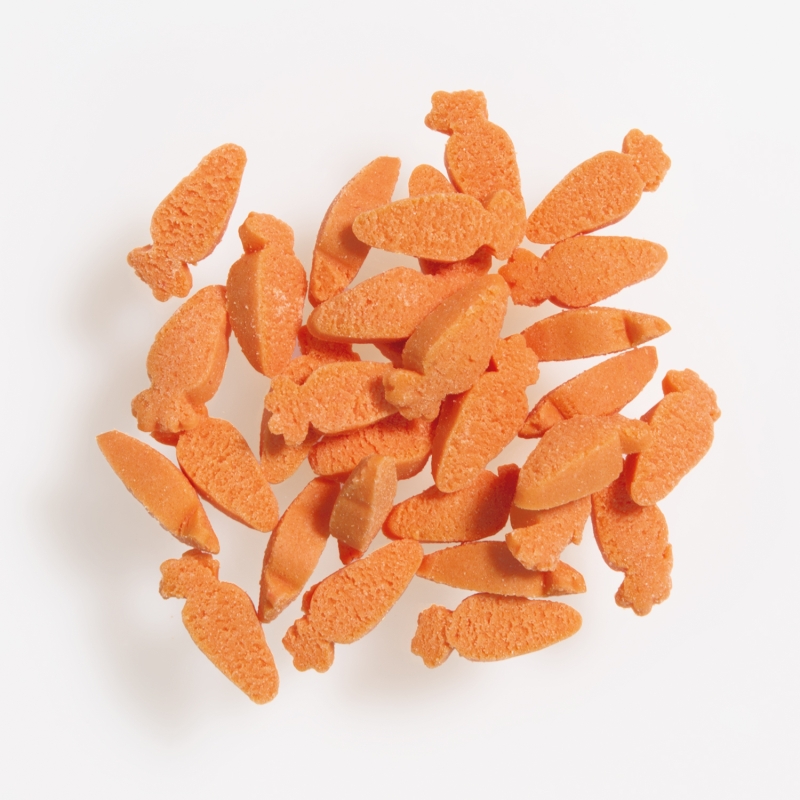 Günthart 600 gr Rübli, Karotten Streudekor in praktischem Eimer mit orangen Rübli, 1er Pack (600 gr) 