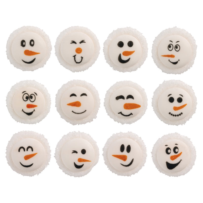 Günthart 120 Stück Zucker-Gesichter Schneemann, sortiert 