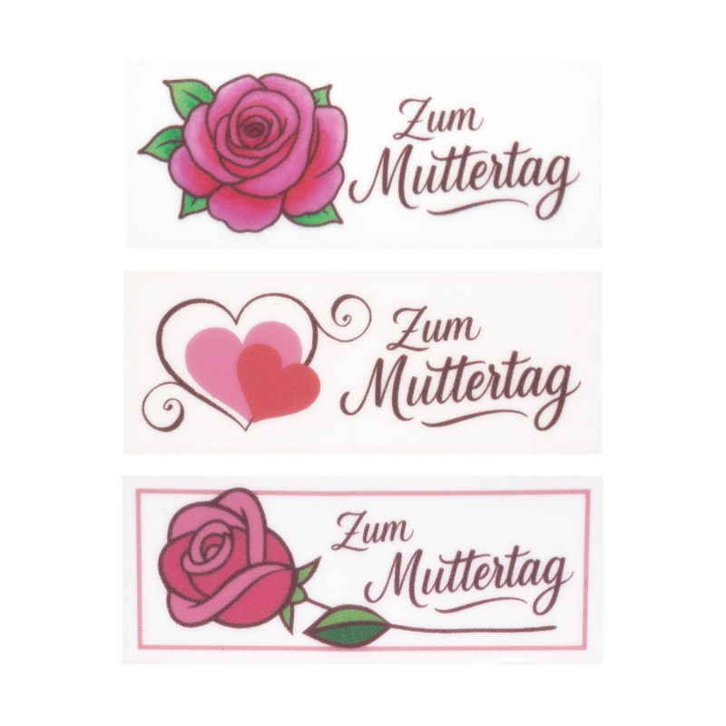 Günthart 24 Stück Dekormasse Streifen Zum Muttertag Dekormasse mit verschiedene Symbole 