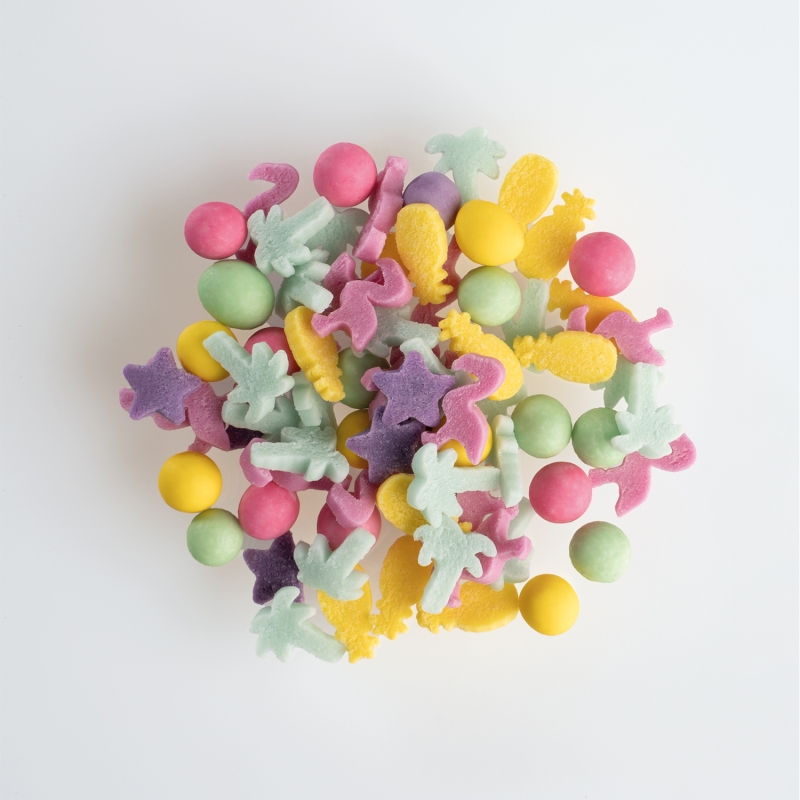 Günthart Streudekor Summer-Mix 600 gr Zuckerstreudekor in gelb grün rosa lila mint 