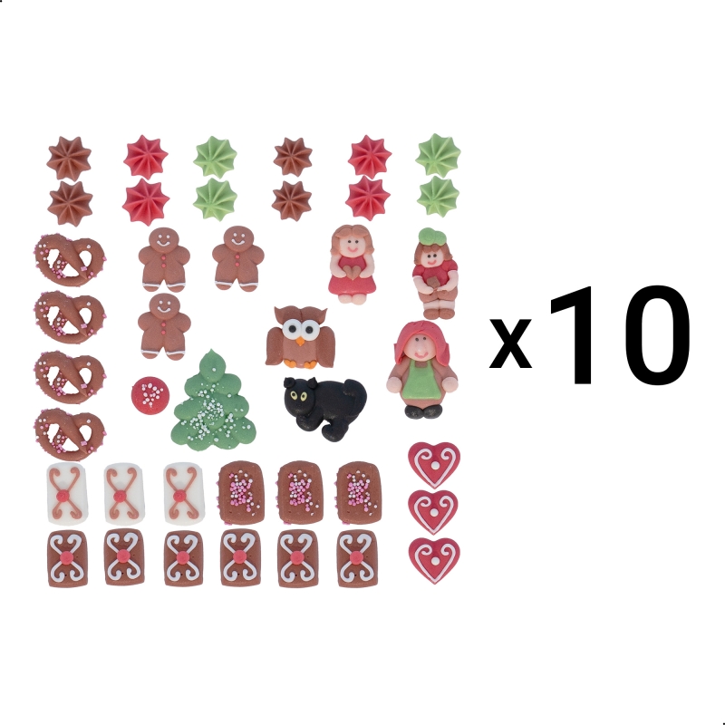 10 x Zucker Dekor Hexenhaus Dekor- Sortiment 