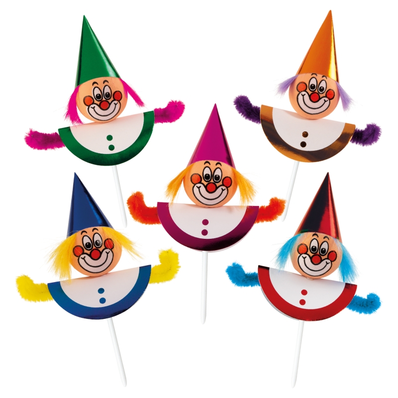 100 Stück Chenille Einstecker Clowns 