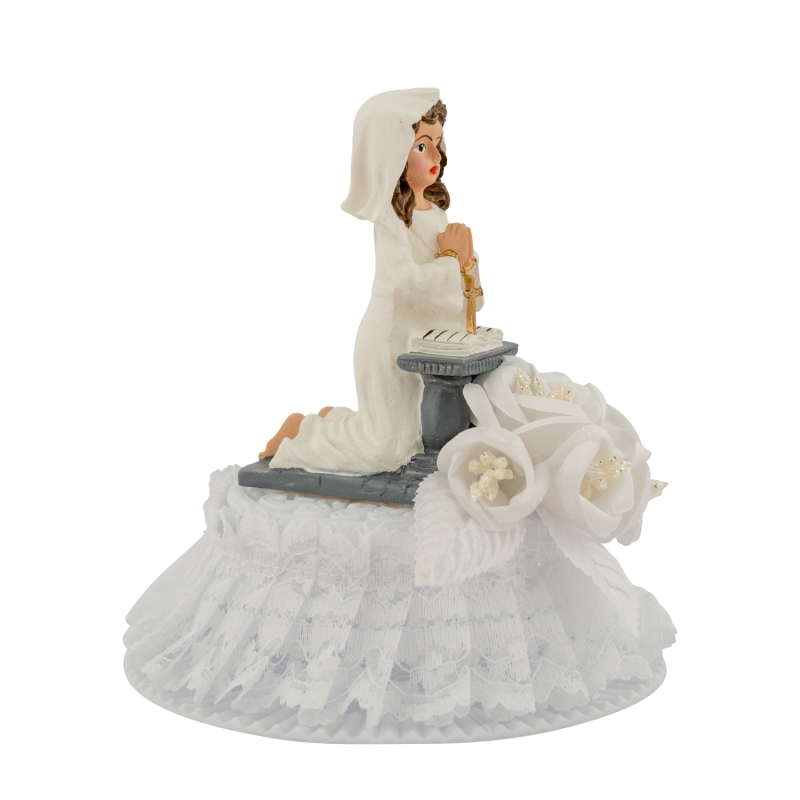 Kommunion Mädchen, Tortenfigur kniend 