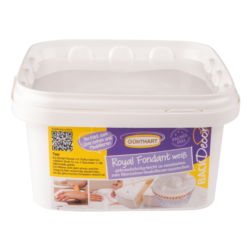 BackDecor Rollfondant in weiß, 3000 g palmölfrei 