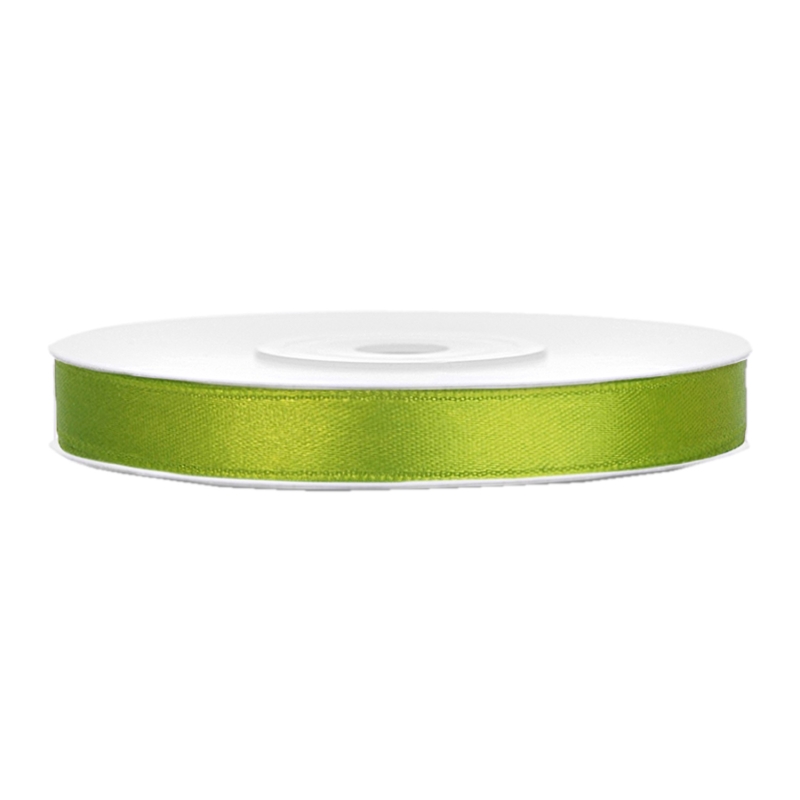 Satinband apfelgrün B:6mm, L:25m 