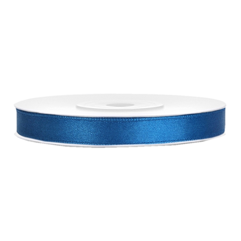 Satinband blau, B:6mm, L:25m 