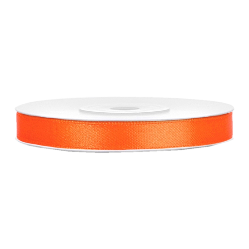 Satinband orange B:6mm, L:25 m 