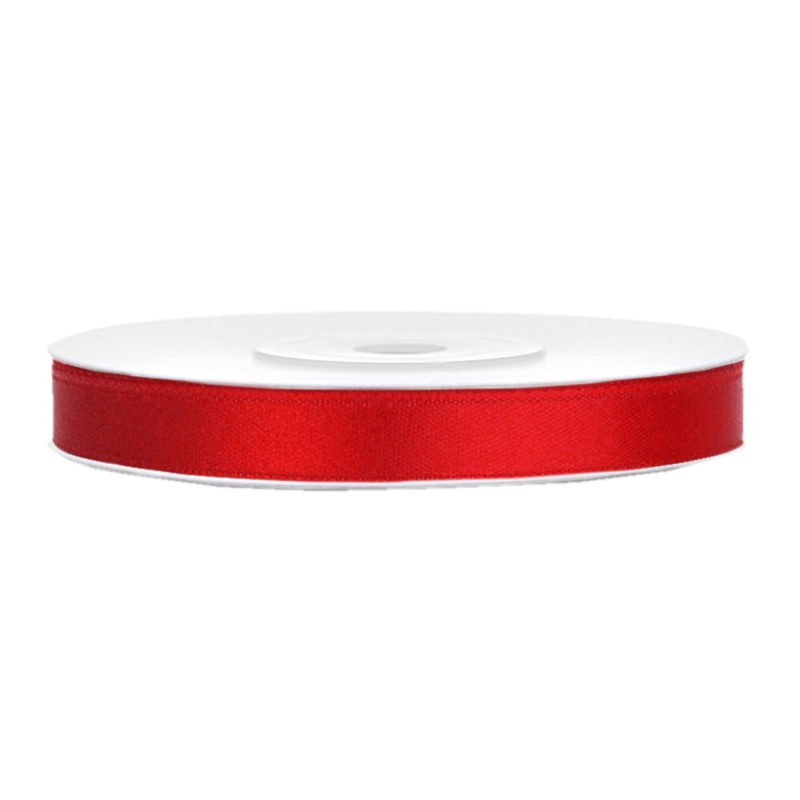 Satinband rot B:6mm, L:25 m 