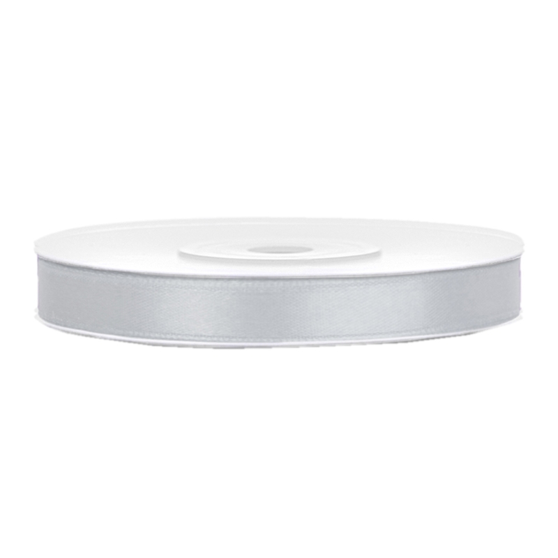 Satinband silber B:6mm, L:25m 
