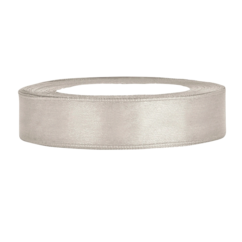 Satinband silber B:12mm, L:25m 