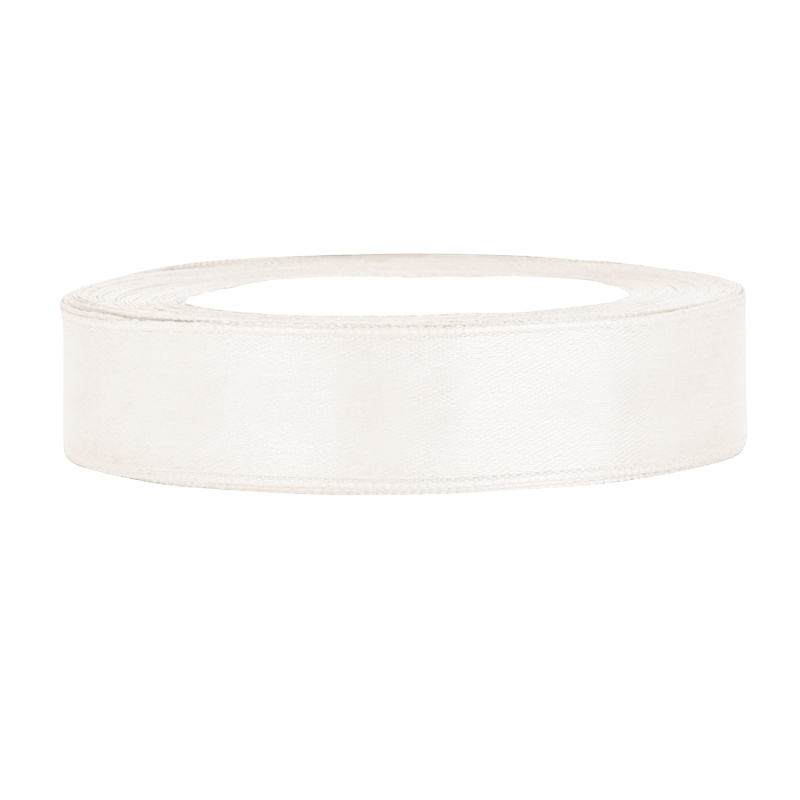 Satinband naturweiß B:12mm, L:25m 