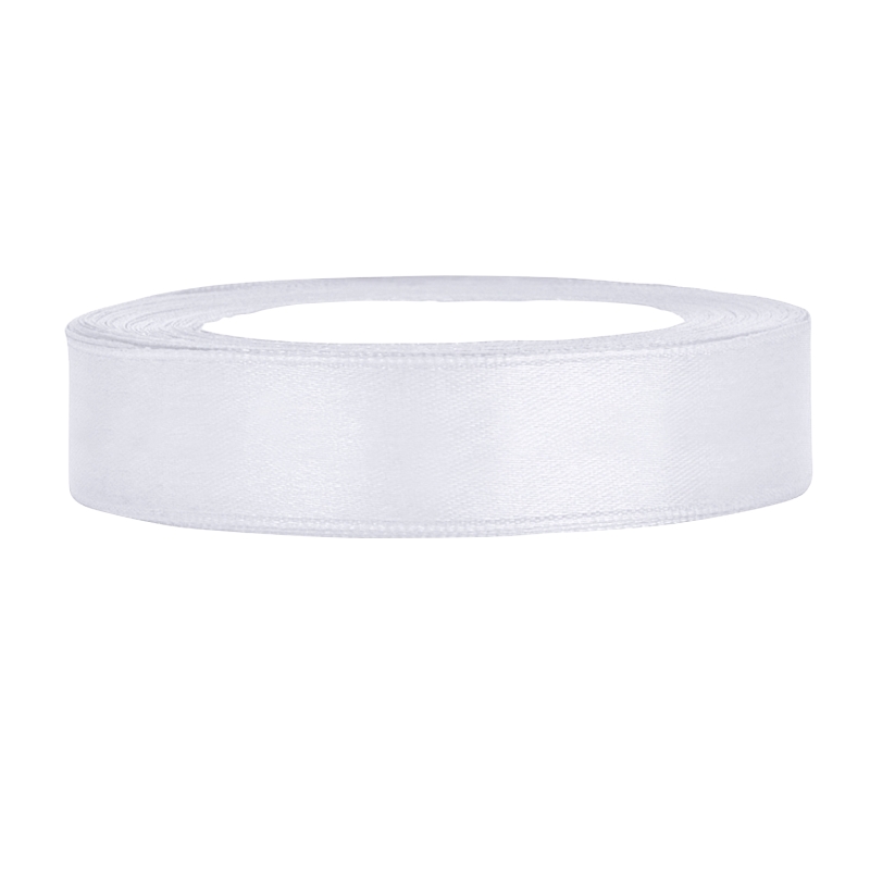 Satinband weiß, B:12 mm, L: 25 m 