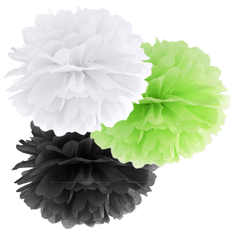 Pompom-Set bunt aus Seidenpapier, Ø 35cm 