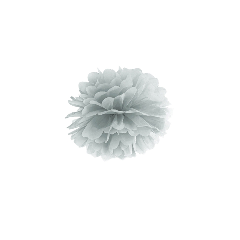 Pompom silber aus Seidenpapier, Ø 25cm 