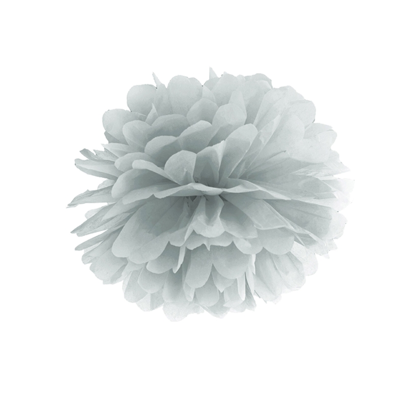 Pompom silber aus Seidenpapier, Ø 35cm 