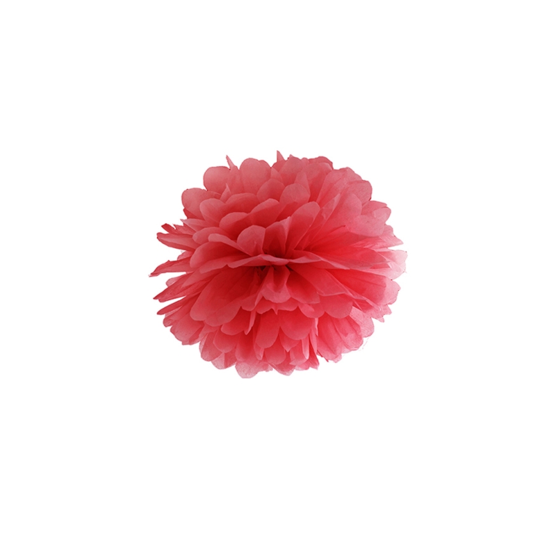 Pompom rot aus Seidenpapier, Ø 25cm 