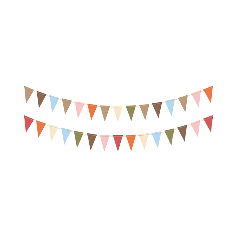 1 Girlande aus Papier, Waldtier Farben 