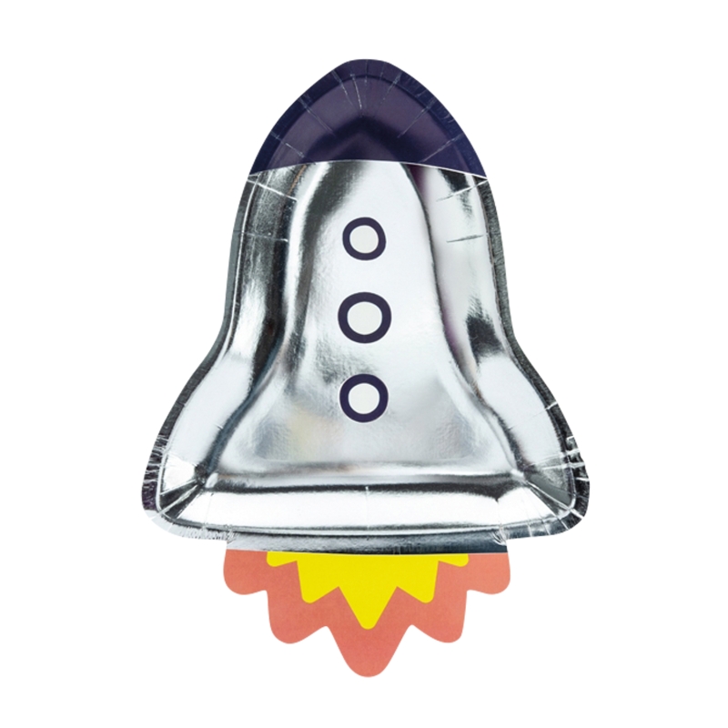 6 Pappteller, Rakete | Weltall | Weltraum 