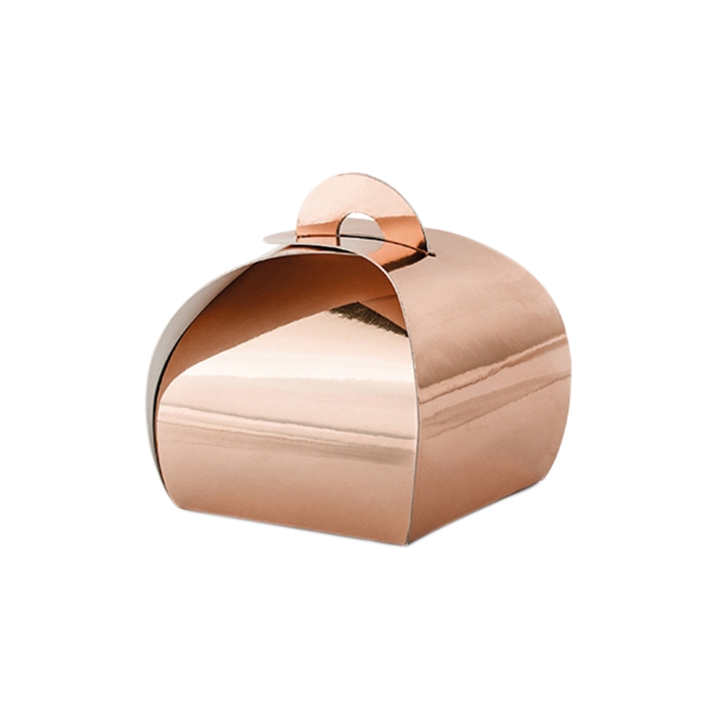 10 kleine Geschenkboxen aus Papier in metallic Rosegold, zum Zusammenstecken 