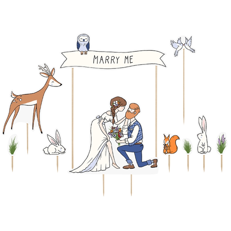 Cake Topper - Marry Me / Heirate mich 