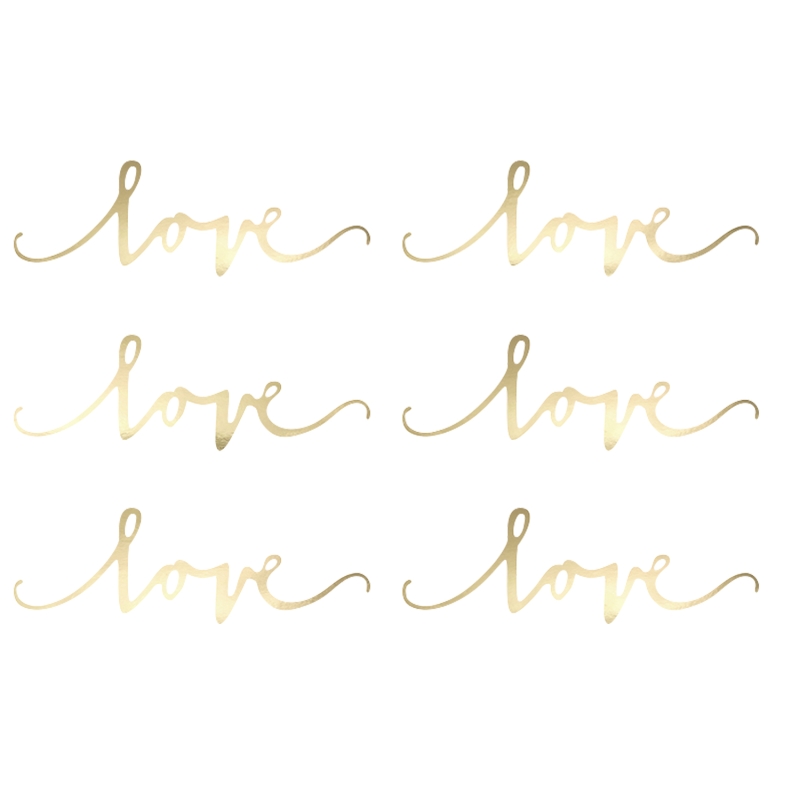 6 Tischdekoration / Konfetti Love, gold 