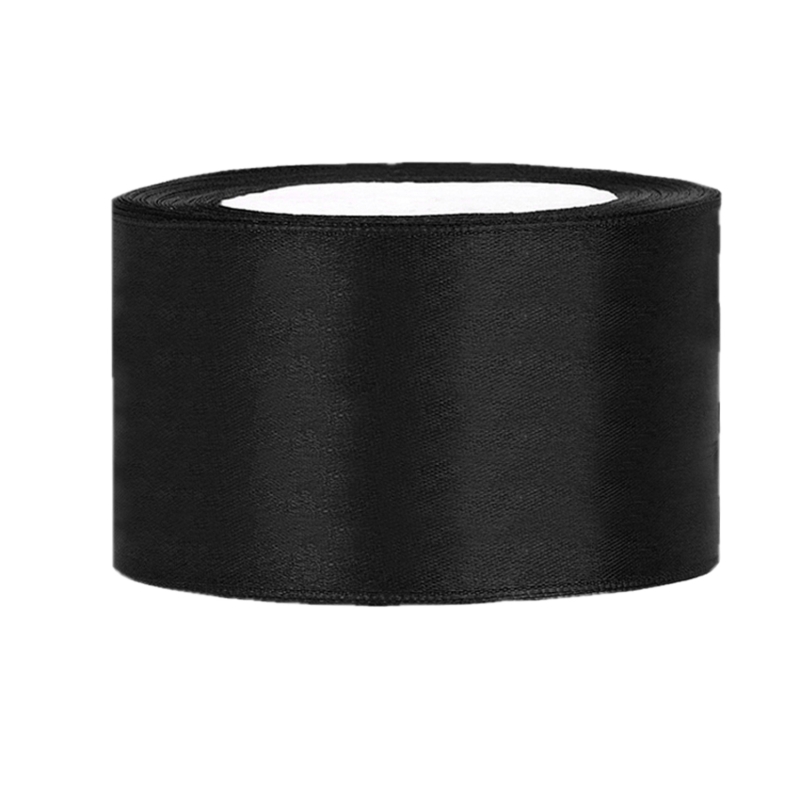 Satinband schwarz B:38mm, L:25m 