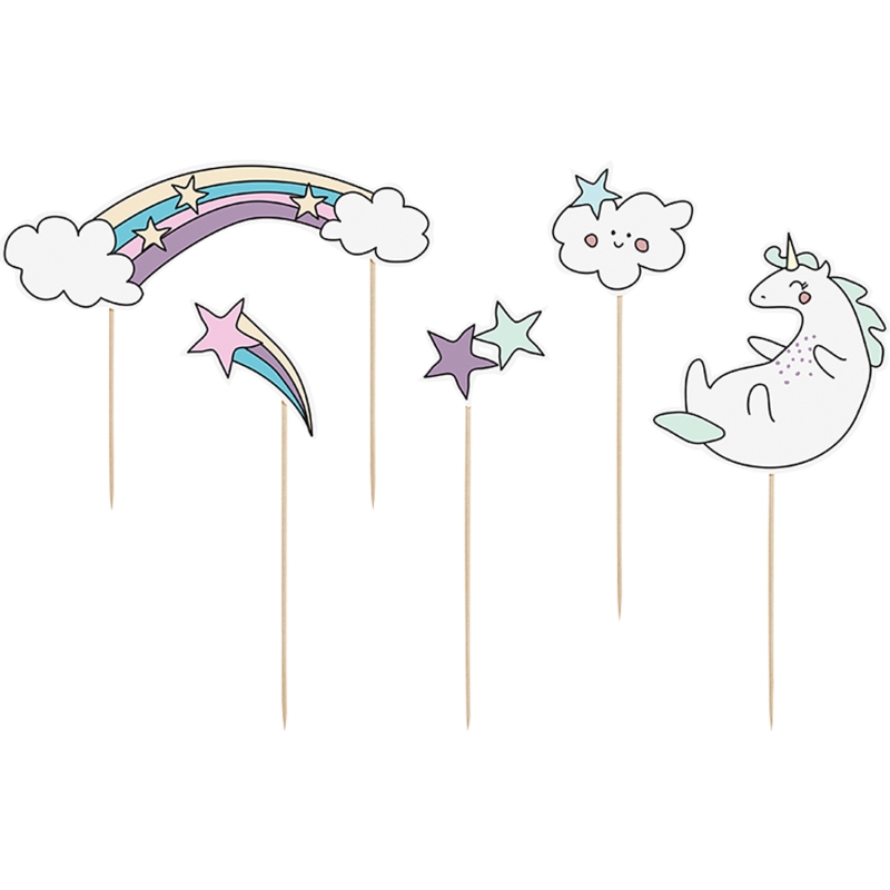 1 Cake Topper Set Einhorn 