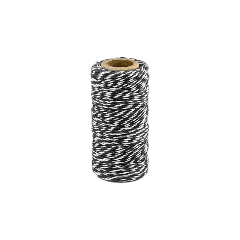 50m Bäckergarn / Bakers Twine, schwarz weiß 