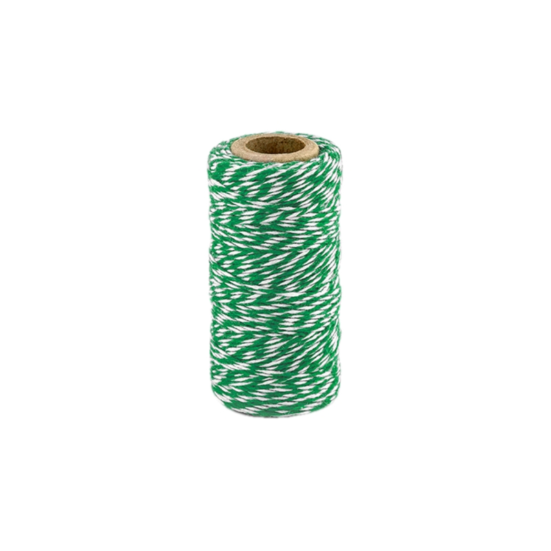 50m Bäckergarn / Bakers Twine, grün weiß 