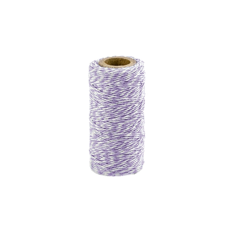 50m Bäckergarn / Bakers Twine, flieder weiß 