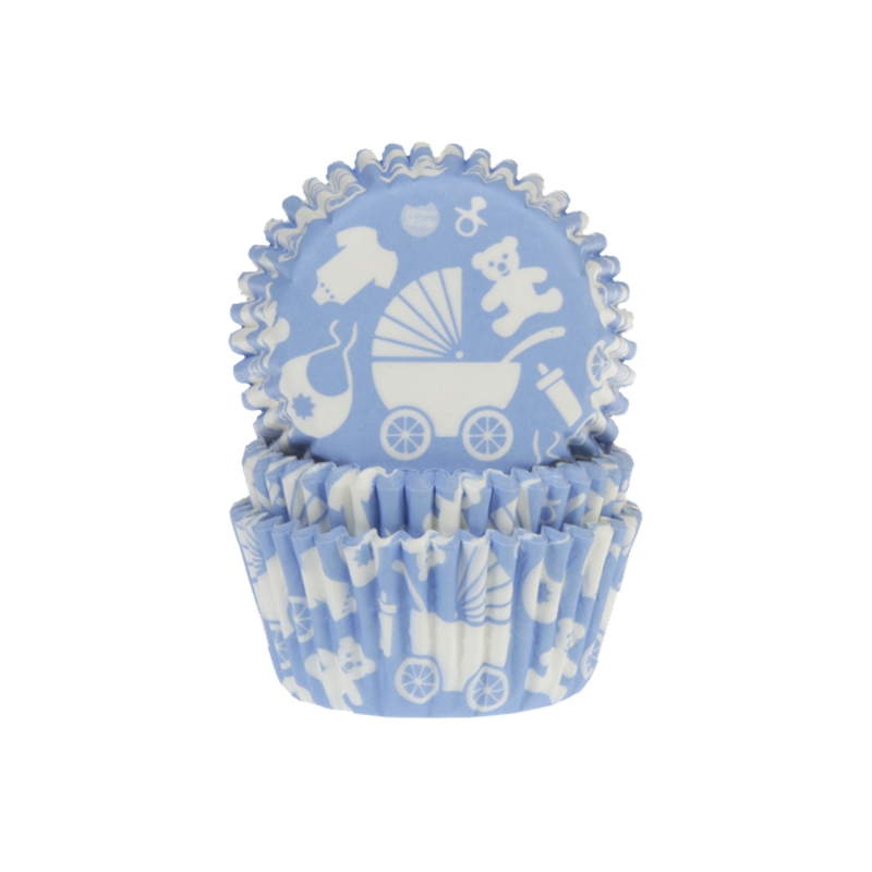 50 Muffinförmchen, Baby, blau 
