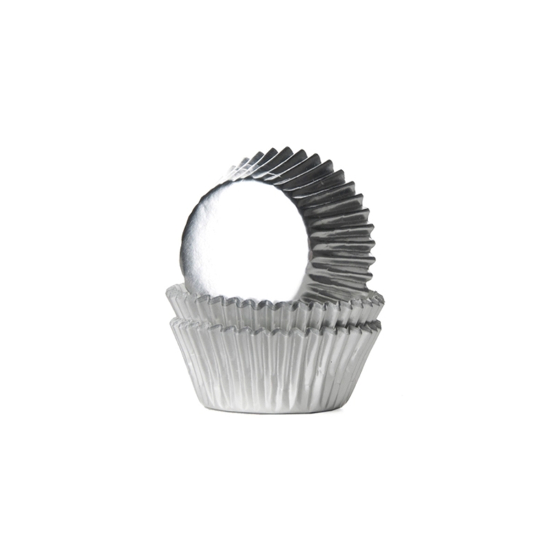 36 Mini Muffinförmchen, silber 