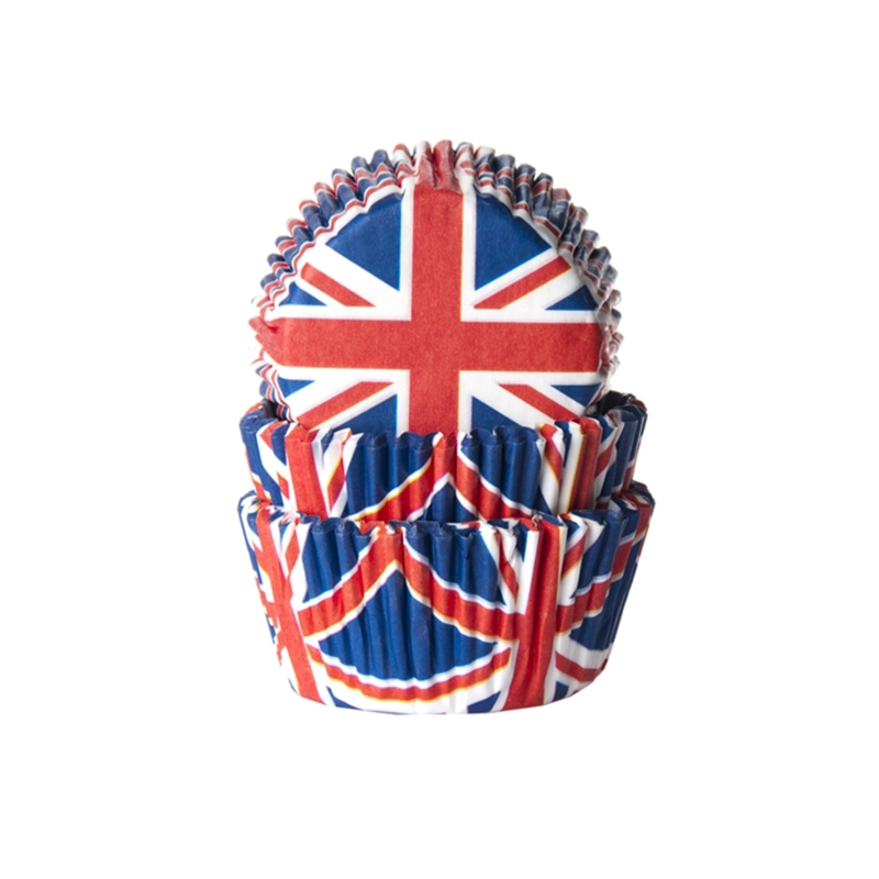 50 Papier Muffinförmchen, Land Großbritannien für Fußball Event 