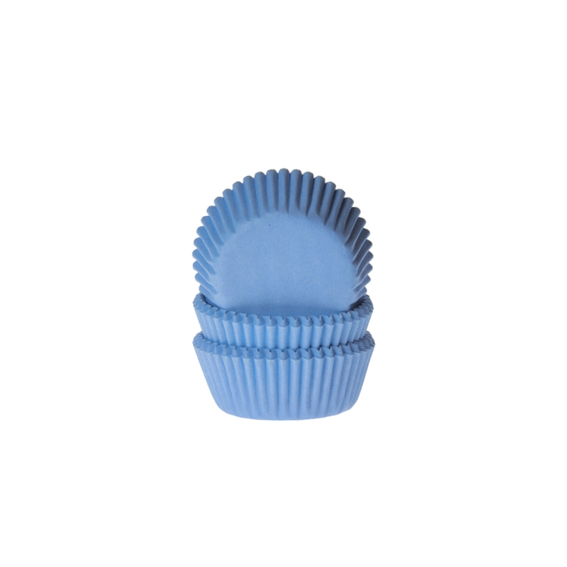 60 Mini Muffinförmchen, hellblau 