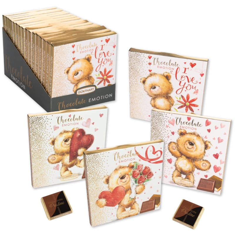 Günthart 16 Chocolate Praliné Präsent Bärenmotiv 