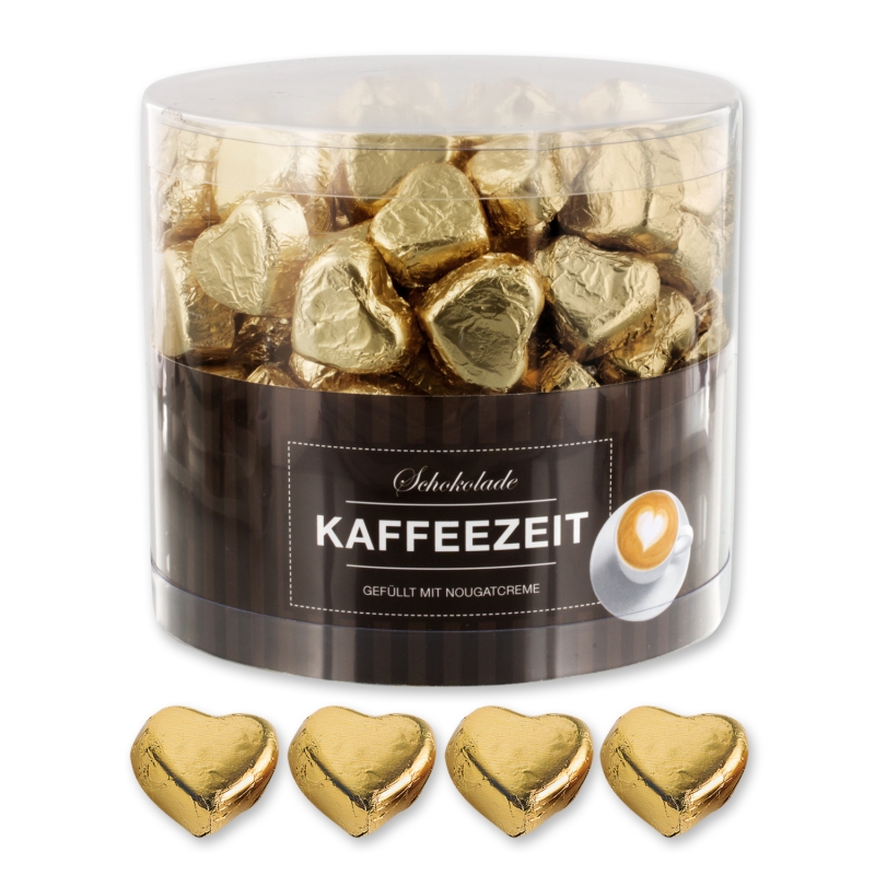 Günthart 150 goldene Herzen aus Schokolade | Kaffeezeit 