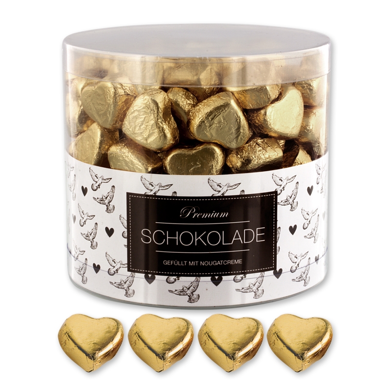 Günthart 150 goldene Herzen aus Schokolade | Tauben 