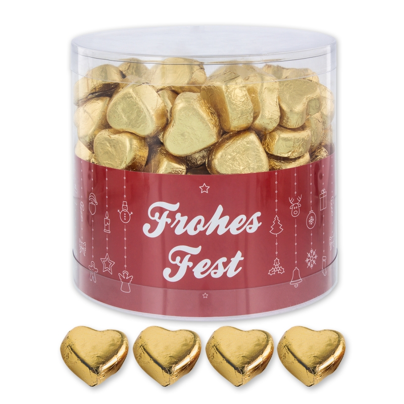 Günthart 150 goldene Herzen aus Schokolade | Frohes Fest 