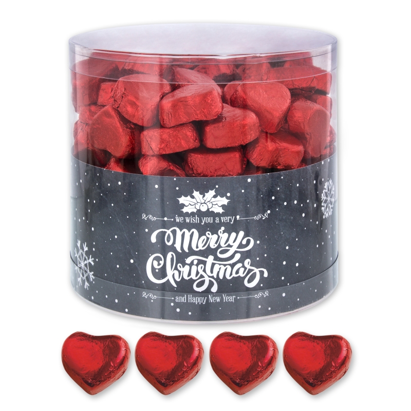 Günthart 150 rote Herzen aus Schokolade | Merry Christmas 