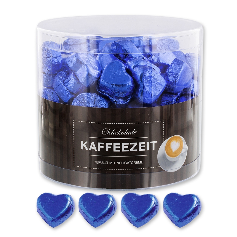 Günthart 150 blaue Herzen aus Schokolade | Kaffeezeit 