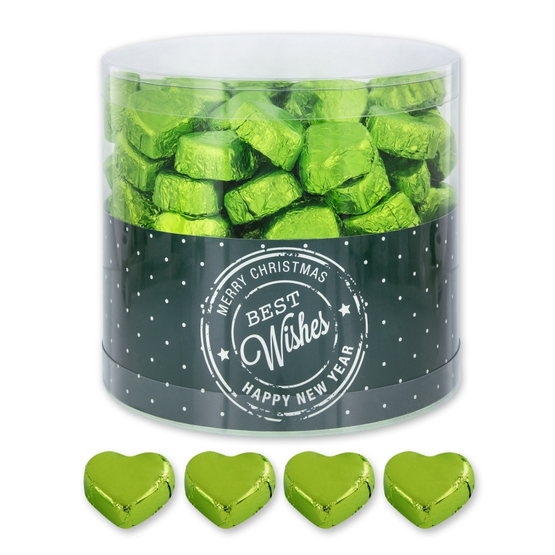Günthart 150 grüne  Herzen aus Schokolade | Best Wishes 