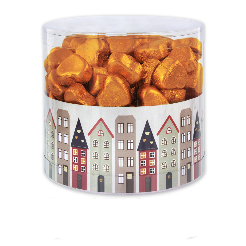 Günthart 150 orange Herzen aus Schokolade | Fachwerk Häuser 