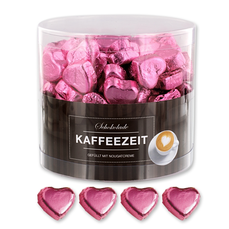 Günthart 150 rosa Herzen aus Schokolade | Kaffeezeit 