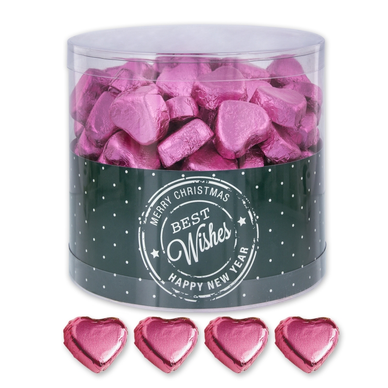 Günthart 150  rosa Herzen aus Schokolade | Best Wishes 