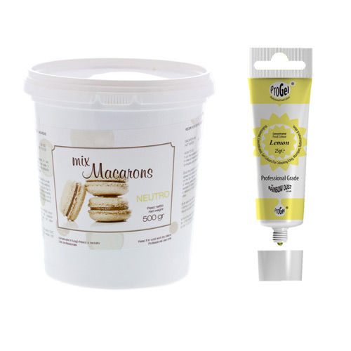Macaron-Set, zitronengelb 