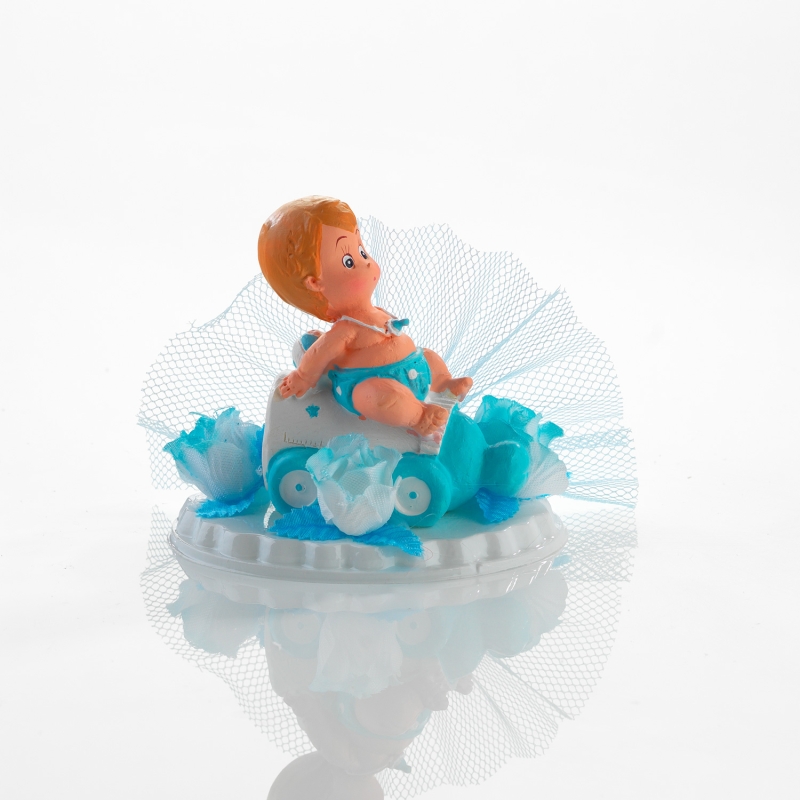 1 Kleiner Tortenaufsatz mit Baby, blau 