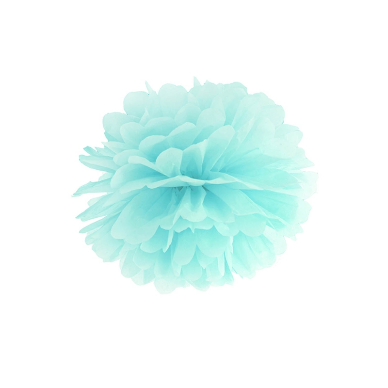 Pompom hellblau aus Seidenpapier, Ø 35cm 