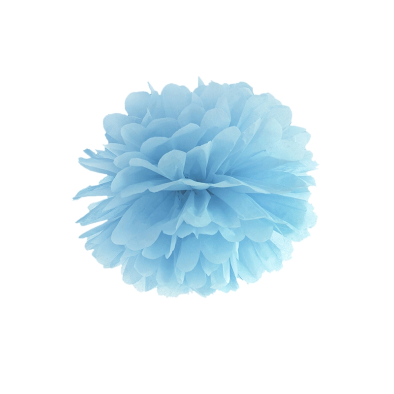 Pompom himmelblau aus Seidenpapier, Ø 35cm 